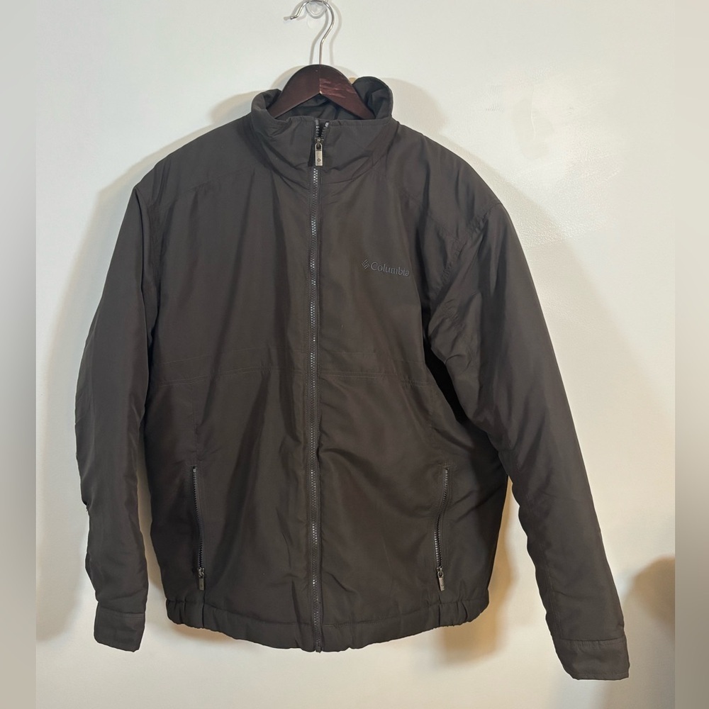 Columbia Brown Water-Resistant Full-Zip Jacket XL Men’s Fleece Lined EUC